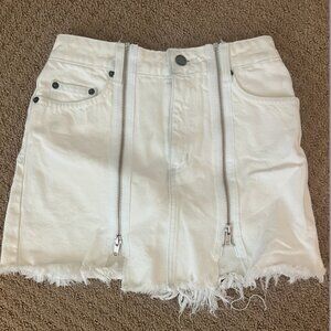 Carmar Denim White Skirt with Zippers